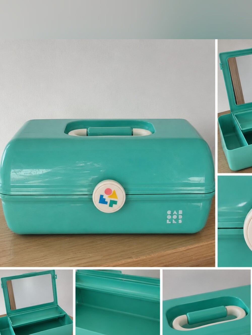 Caboodles Teal Plastic Storage Box with Handle